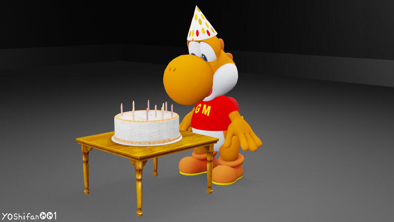 Hecho por yoshifan001 / Super Friendly Black Yoshi